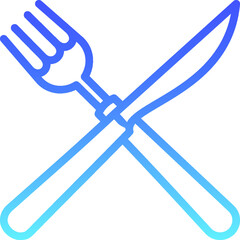 Fork and Knife Line Gradient