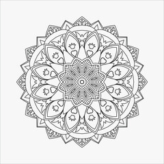 Mandala pattern for coloring pages. Flower mandala line art. Decorative frame ornament. Circular mandala pattern vector. Vintage Indian decoration elements. Coloring book mandala line art vector.