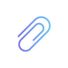 Paper clip vector icon with gradient