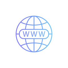 World wide web vector icon with gradient