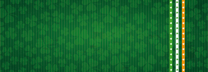 Long Vintage Header Shamrocks St Patricks Day Irish Flag
