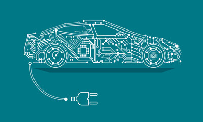 e-car illustration tesla model s