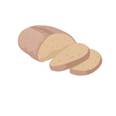 Sliced ​​bread on a white background