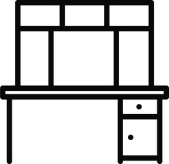 Table with Shelves Line icon