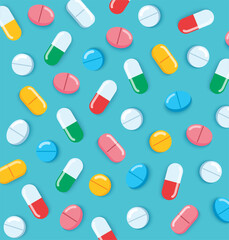 medical pills and capsules pharmacy vector illustration 