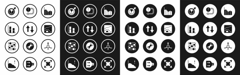 Set Pie chart infographic, Arrow, Graph, chart, diagram, Financial growth, and icon. Vector