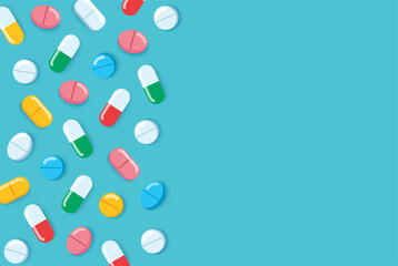 medical pills and capsules pharmacy vector illustration 