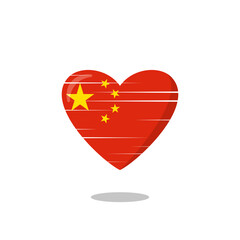 China flag shaped love illustration
