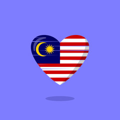 Malaysia flag shaped love illustration
