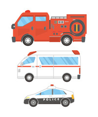 救急車　パトカー　消防車