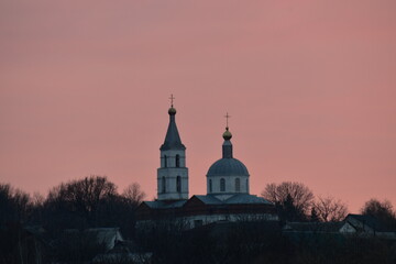 church at sunset