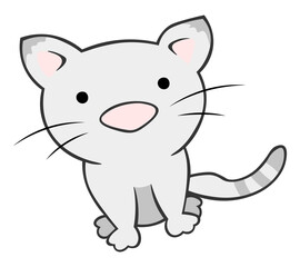 Cat cartoon cute animal isolated illustration