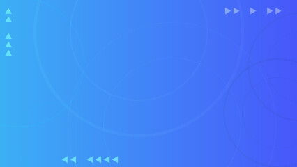 Abstract gradient blue background with outlined circular shapes and arrows. Vector stock illustration.