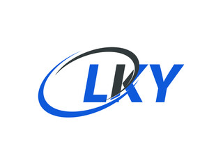 LKY letter creative modern elegant swoosh logo design