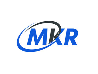 MKR letter creative modern elegant swoosh logo design