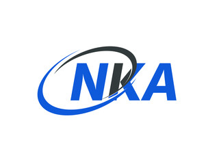NKA letter creative modern elegant swoosh logo design