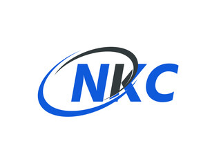 NKC letter creative modern elegant swoosh logo design
