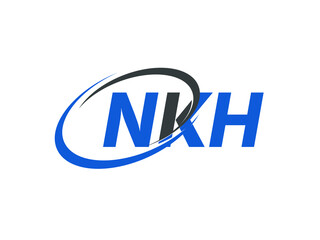 NKH letter creative modern elegant swoosh logo design