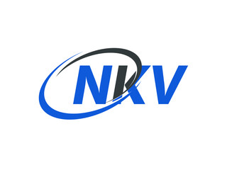 NKV letter creative modern elegant swoosh logo design