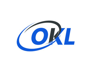 OKL letter creative modern elegant swoosh logo design