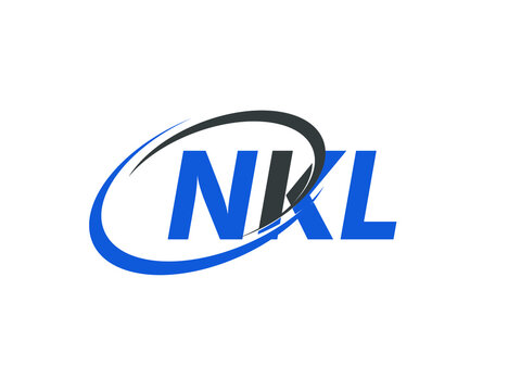 NKL letter creative modern elegant swoosh logo design