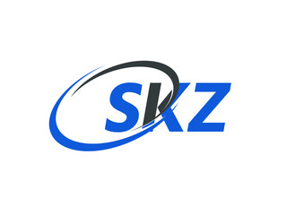 SKZ letter creative modern elegant swoosh logo design