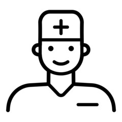 Medical Man Flat Icon Isolated On White Background