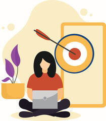 Business Woman with Goals concept