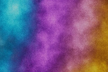 ざらざらテクスチャ・カラフルなラメ粒子のダーク抽象背景イラスト　水色　紫　ピンク　金色　メタリック
