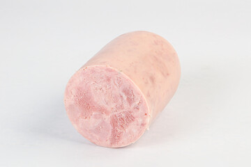 Pork ham sausage cut isolated