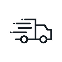 Express Delivery Outline Icon on White background, Cargo Truck icon.