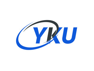 YKU letter creative modern elegant swoosh logo design