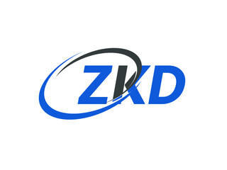 ZKD letter creative modern elegant swoosh logo design