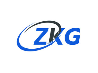 ZKG letter creative modern elegant swoosh logo design