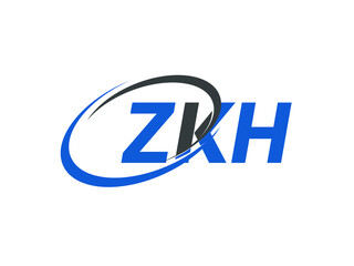 ZKH letter creative modern elegant swoosh logo design