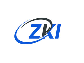 ZKI letter creative modern elegant swoosh logo design