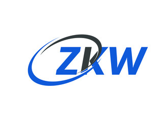 Obraz premium ZKW letter creative modern elegant swoosh logo design