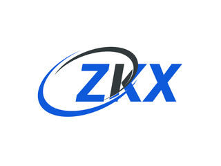 Obraz premium ZKX letter creative modern elegant swoosh logo design