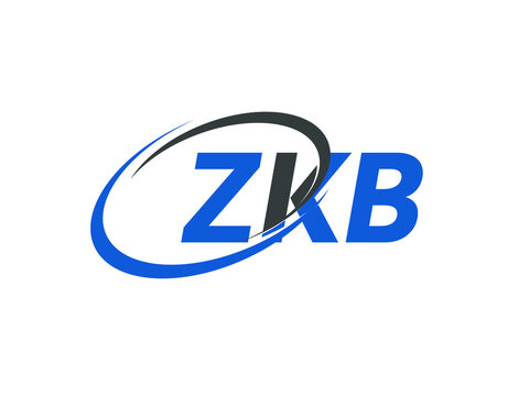 ZKB letter creative modern elegant swoosh logo design