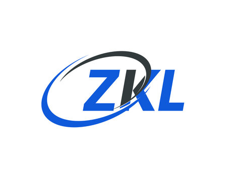 ZKL letter creative modern elegant swoosh logo design