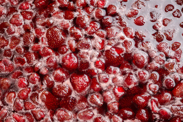 Boiling Homemade Strawberry jam.