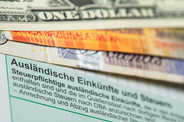 Steuererklärung für Finanzamt mit Formular