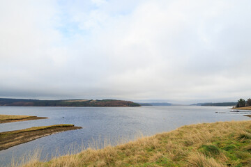 Kielder England: 13th January 2022: Kielder Reservoir view from Rushy Knowe