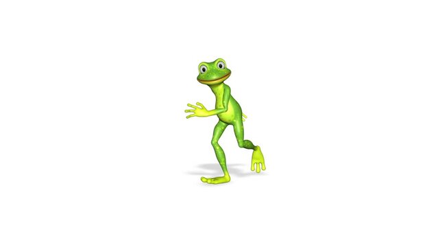 Frog Cool Dance 3d Character Looped White Background