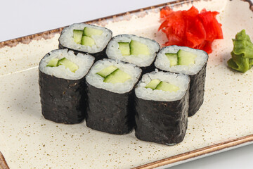 Japanese vegetarian roll with cucumber