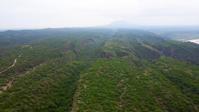 Arial shot of heritage site of Rohtas Fort in Punjab Pakistan