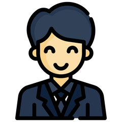 BUSINESSMAN filled outline icon,linear,outline,graphic,illustration