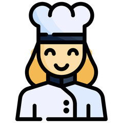 CHEF filled outline icon,linear,outline,graphic,illustration