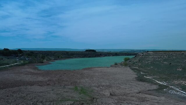 Embalse de Utxesa-Segri&aacute; Torres de Segre en la provincia de L&eacute;rida Spain