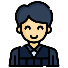 JUDGE filled outline icon,linear,outline,graphic,illustration